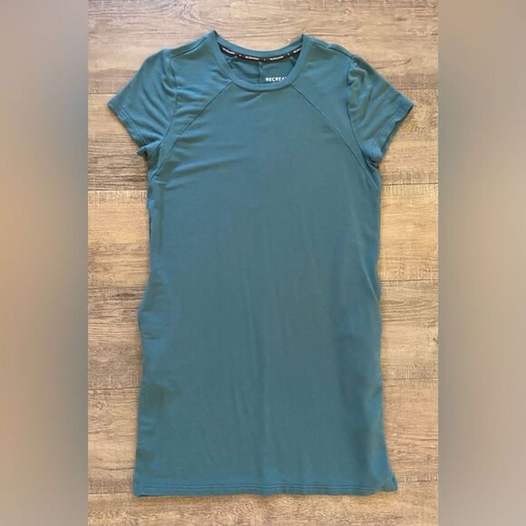 Thread & Supply women’s size medium teal green short sleeve athleisure dress - Picture 3 of 10
